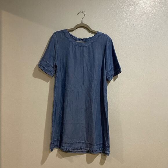 Gap Chambray Short Sleeve Midi Shift Dress Sz S - Picture 1 of 11